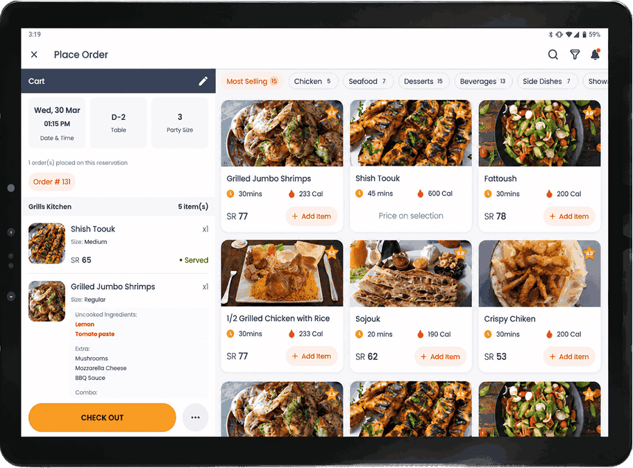 BonTech POS running on a tablet